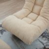 Japanese Style Single Reclining Sofa Chair With Adjustable Features Cotton For Balcony And Leisure - White - Image 13
