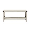 Farmhouse Metal X Coffee Table With Lower Shelf - Stone Gray - Image 3