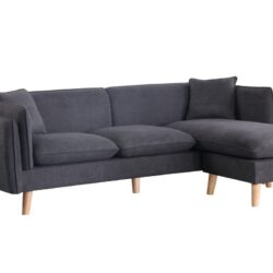 Brayden - Fabric Sectional Sofa Chaise - Dark Gray