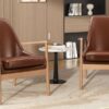 Accent Chair (Set of 2) Mid-Century Modern Armchair With Solid Wood Frame, Reading Leisure Chair With High Back For Living Room - Brown - Image 18