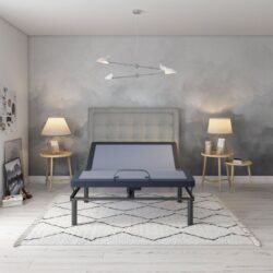 Bt3000 - California King Adjustable Bed Base With Head And Foot Position Adjustment - Blue / Gray