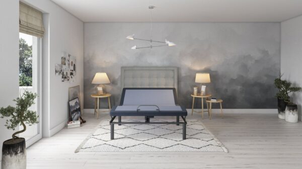 Bt3000 - Full Adjustable Bed Base With Head And Foot Position Adjustment - Blue / Gray