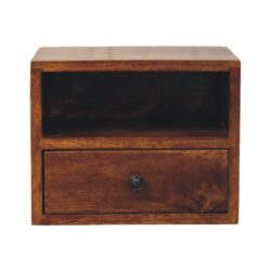 Solis - 1 Drawer Wall Mounted Nightstand - Brown