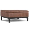 Dover - Lift Top Coffee Table Storage Ottoman - Brown - Image 2