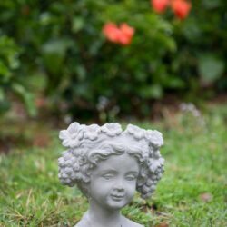 Cement Bust Wall Planter Indoor Outdoor Home Garden Decor - Gray