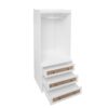 Wardrobe With 3 Drawers High Wardrobe Armoire With Rattan For Living Room Organizer - White - Image 15