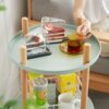 Storage Shelf, 360° Rotating Bookshelf, 3 Tier Bookcase With Large-Capacity Storage Space, Multifunctional Storage Rack, Compact Design For Living Room - Natural - Image 10