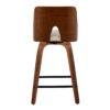 Ariana - Mid-Century Modern Fixed Height Counter Stool With Swivel Square Footrest (Set of 2) - Walnut / Beige - Image 5