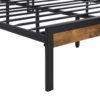 Full Size Metal Platform Bed Frame With Wooden Headboard And Footboard With USB Liner, No Box Spring Needed, Large Under Bed Storage - Brown - Image 12