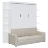 Queen Size Murphy Wall Bed With Sofa, Space Saving - White - Image 12