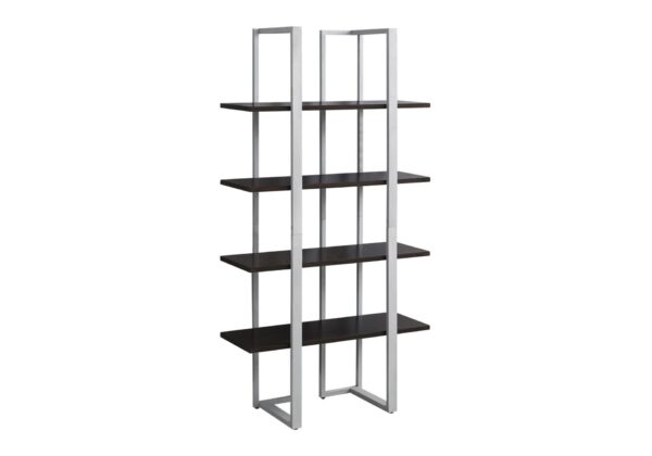 Bookshelf, Bookcase, Etagere, 4 Tier For Office, Contemporary & Modern - Espresso
