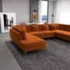 Brooke - U Shape Corner Sofa - Orange - Image 13