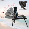 Camping Lounge Chair, Portable Folding Reclining Camping Chair With Adjustable Backrest For Indoor And Outdoor Camping Beach Hiking Fishing - Green / Black - Image 11