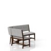 Curved Dining Bench Mid Century Modern Upholstered Curved Bench - Beige - Image 4