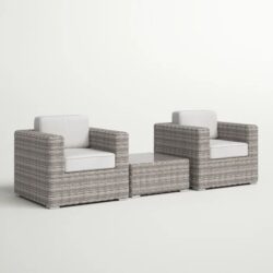 2 Person Seating Set With Cushions - Gray Mix