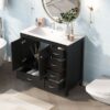 Bathroom Vanity With Ceramic Sink Combo, Abundant Storage Cabinet 2 Soft Close Doors And 5 Drawers - Black - Image 24