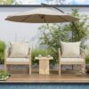 Modern Curved Aluminum Lounge Chair With Stylish Rope Weave Design And Cushioned Comfort - Beige / Natural - Image 17