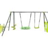 Xns052 Interesting Six Function Swingset With Net Swing Metal Plastic Safe Swing Set 440Lbs For Outdoor Playground For Age 3+ With 31.5" Net Swing - Green / Blue - Image 4
