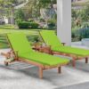 2 Piece Outdoor Chaise Lounge Chair Cushion Set With Pillow, Replacement Patio Seat Cushions - Apple Green - Image 11