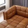Addison - Left Sectional Leather Sofa - Cognac - Image 5