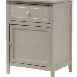 Chic Transitional Nightstand - Silver Champagne