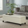 Glouster - Storage Ottoman With Leather Upholstery - Ivory - Image 2