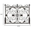 Darcie - Wrought Iron Fireplace Screen Ornate Design - Golden Black - Image 2