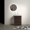 Alice - 24" Bathroom Vanity With Sink, Large Storage Freestanding Bathroom Vanity For Modern Bathroom, One-Piece Sink Basin Without Drain And Faucet - White / Walnut - Image 2