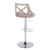 Charlotte - Farmhouse Adjustable Height Barstool With Swivel Rounded Rectangle Footrest (Set of 2) - Chrome / Light Gray - Image 4