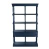 4 Tiered Wooden Shelf With Two Drawers, Farmhouse Wood Bookcase Display Storage Shelf Etageres - Antique Navy Blue - Image 10