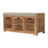 Shutter Shoe Bench, 3 Drawer - Oak - Image 3