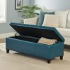 Glouster - Contemporary Storage Ottoman With Upholstered - Teal - Image 4
