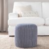 Round Pouf Knitted Blue / White - Image 5
