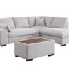Joshua - Woven Fabric Sectional Sofa With Right Facing Chaise and Console Ottoman - Light Gray - Image 3