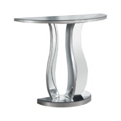 Accent Console Table For Entryway, Mirror, Transitional - Silver