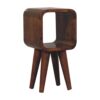 Extra Mini Minimalist Open Curved Bedside Table - Chestnut - Image 6