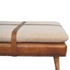 Buffalo - Large Square Hide Leather Footstool - Brown - Image 9
