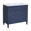 Bathroom Vanity With Top Sink, Modern Bathroom Storage Cabinet, 2 Drawers And A Tip-Out Drawer, Single Sink Bathroom Vanity - Blue - Image 11