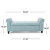 Hayes - Contemporary Armed Storage Bench With Rolled Arms - Light Blue - Image 2