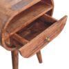 Circular Bedside Table With Open Slot - Caramel - Image 4