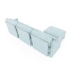 3 Seater Chenille Sofa With Movable Ottomans High Resilience Sponge Easy Install - Sky Blue - Image 24