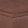 Ellis - Coffee Table Storage Ottoman - Distressed Saddle Brown - Image 9