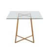 Cosmo - Contemporary Square Dining Table With Natural Legs - Clear - Image 4
