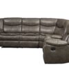 Tavin - Faux Leather Manual Recliner Sectional Sofa With Cupholder Console - Taupe - Image 2