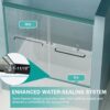 Double Sliding Bathtub Shower Door, Semi Frameless Bypass Tub Door, 1 / 4" (6Mm) Tempered Glass With Explosion - Proof Film, Adjustable Aluminum Alloy Frame - Matte Black - Image 6