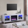 Summit - TV Stand Console With Fireplace - White Walnut Finish - Image 16