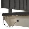 Queen Size Upholstered Hydrualic Platform Floating Bed With LED Light And USB Port - Gray - Image 12
