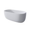 Freestanding Bathtub Resin Stone Soaking Bathtub Solid Surface Modern Tubs With Overflow And Pop-Up Drain - Matte White - Image 9