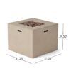 Aidan - Square Fire Pit 40, 000 Btu Magnesium Oxide - Light Gray - Image 3