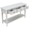 Classic Retro Style Console Table With 3 Top Drawers And Open Style Bottom Shelf - Antique White - Image 8